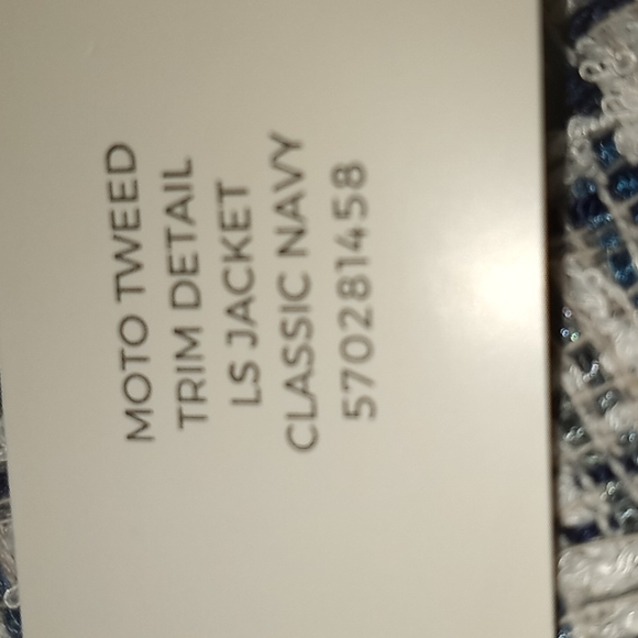 Chico's Moto Tweed Trim Detail Navy Jacket - Picture 15 of 15